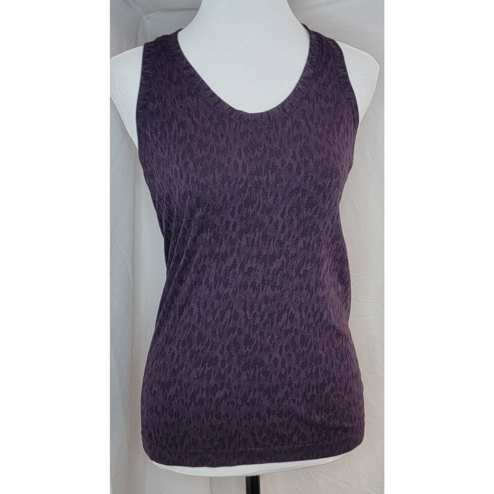 Athleta Momentum Womens XS racer back Tank Purple Black Yoga Gym Longer Style - Picture 2 of 10
